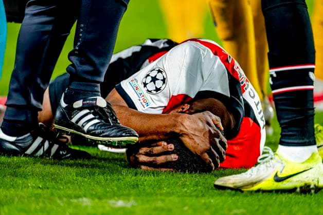 Feyenoord Rotterdam defender Jeyland Mitchell during the match Feyenoord - Inter at the Stadium De Kuip for the UEFA Champions League - Round of 16 - 1st leg season 2024-2025 in ROTTERDAM, Netherlands on 5 march 2025, (photo by Marcel van Dorst EYE4images DeFodi Images)