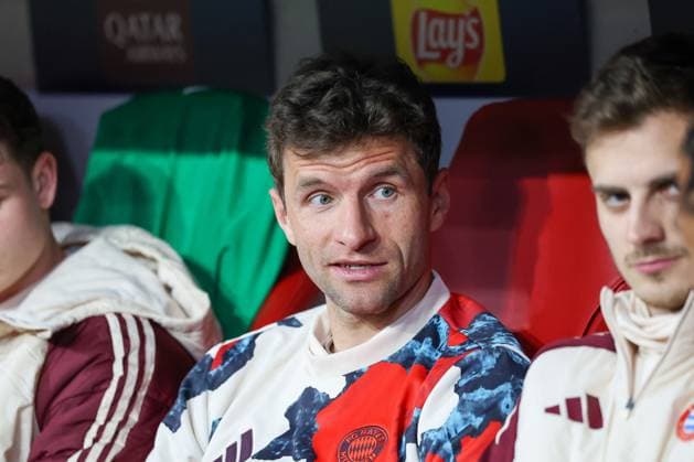 Thomas Mueller 25 (FC Bayern Muenchen), FC Bayern Muenchen vs. Bayer 04 Leverkusen, Fussball, Champions League, Achtelfinale, Hinspiel, 05.03.2025 Muenchen Bayern Deutschland