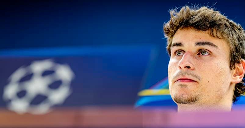 Feyenoord Rotterdam defender Hugo Bueno during te press conference, PK, Pressekonferenz after the match Feyenoord - Inter at the Stadium De Kuip for the UEFA Champions League - Round of 16 - 1st leg season 2024-2025 in ROTTERDAM, Netherlands on 5 march 2025, (photo by Marcel van Dorst EYE4images DeFodi Images)