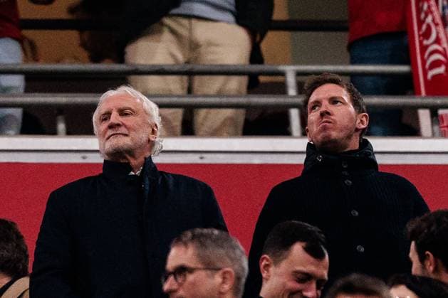 UEFA Champions League, FC Bayern München - Bayer 04 Leverkusen; 05.03.2025 Rudi Völler und Julian Nagelsmann (Bundestrainer Deutschland) auf der Tribüne UEFA Champions League Achtelfinale Hinspiel, FC Bayern München - Bayer 04 Leverkusen; München, Allianz Arena am 05.03.2025 Copyright: xBEAUTIFULxSPORTS Wunderlx
