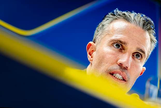Feyenoord Rotterdam trainer Robin van Persie during te press conference, PK, Pressekonferenz after the match Feyenoord - Inter at the Stadium De Kuip for the UEFA Champions League - Round of 16 - 1st leg season 2024-2025 in ROTTERDAM, Netherlands on 5 march 2025, (photo by Marcel van Dorst EYE4images DeFodi Images)