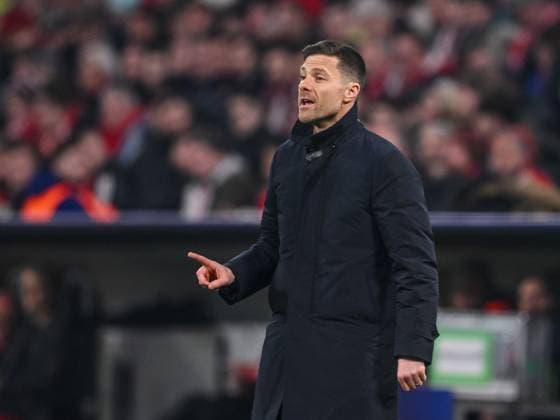 Trainer Xabi Alonso (Bayer 04 Leverkusen) gestures during the UEFA Champions League 2024 25 Round of 16 First Leg match between FC Bayern München and Bayer 04 Leverkusen at Allianz Arena on March 5, 2025 in Munich, Germany. (Photo by Harry Langer DeFodi Images)
