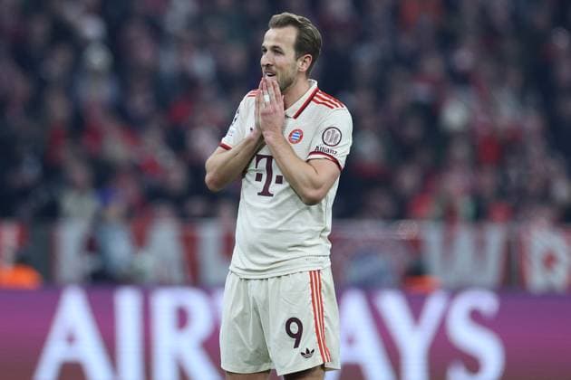 Fußball UEFA Champions League Achtelfinale FC Bayern München - Bayer 04 Leverkusen am 05.03.2025 in der Allianz Arena in München Harry Kane ( München )