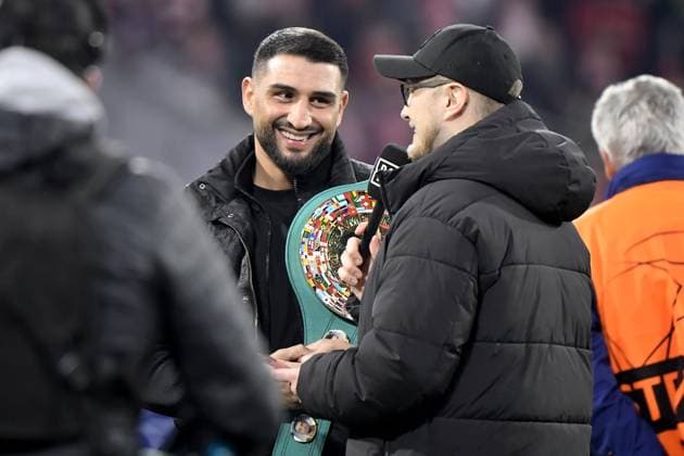 Sport Bilder des Tages 05.03.2025, xemx, Fussball UEFA Champions League, FC Bayern Muenchen - Bayer 04 Leverkusen v.l. Agit Kabayel (DFL DFB REGULATIONS PROHIBIT ANY USE OF PHOTOGRAPHS as IMAGE SEQUENCES and or QUASI-VIDEO) Muenchen