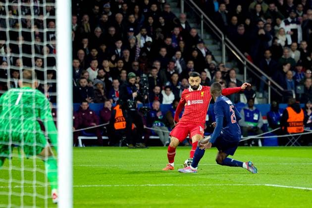 Paris Saint-Germain v Liverpool Champions League 05 03 2025. Mohamed Salah (11) of Liverpool during the Champions League match between Paris Saint-Germain and Liverpool at Parc des Princes, Paris, France on 5 March 2025. Editorial use only , Copyright: xNigelxKeenex PSI-21574-0028