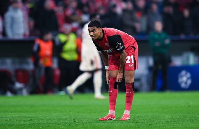 Amine Adli (Bayer 04 Leverkusen) looks on during the UEFA Champions League 2024 25 Round of 16 First Leg match between FC Bayern München and Bayer 04 Leverkusen at Allianz Arena on March 5, 2025 in Munich, Germany. (Photo by Silas Schueller DeFodi Images)