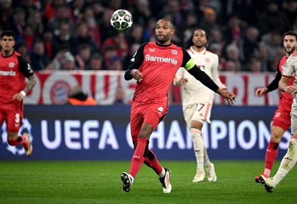 FUSSBALL CHAMPIONS LEAGUE SAISON 2024 2025 Achtelfinal Hinspiel FC Bayern Muenchen - Bayer 04 Leverkusen 05.03.2025 Jonathan Tah (Bayer 04 Leverkusen)