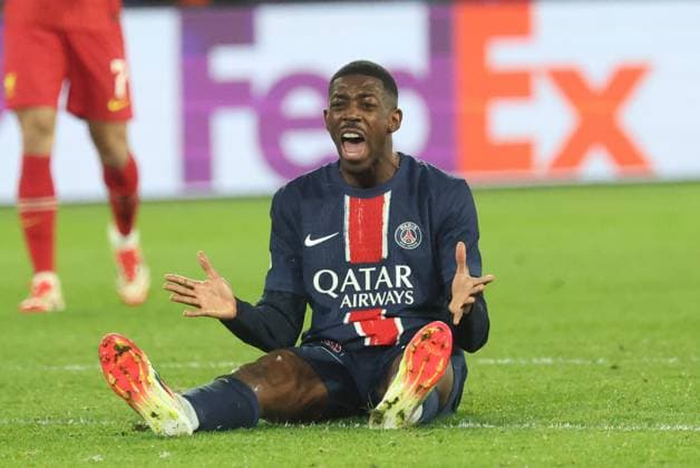 PSG LIVERPOOL PHOTOPQR LE PARISIEN Olivier Lejeune ; ; 05 03 2025 ; Mercredi 5 mars 2025 Paris, Parc des Princes 8eme de finale de Ligue des Champions PSG contre Liverpool. Ousmane Dembele Football match between Paris Saint-Germain and Liverpool in Paris on March 5, 2025.