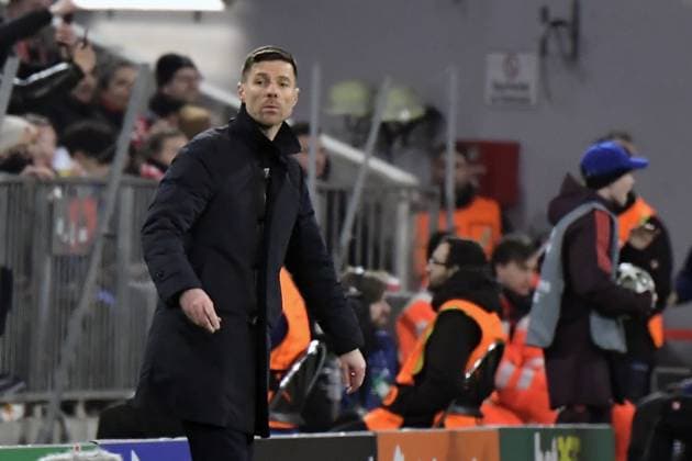 05.03.2025, xemx, Fussball UEFA Champions League, FC Bayern Muenchen - Bayer 04 Leverkusen v.l. Trainer Xabi Alonso (Bayer Leverkusen) (DFL DFB REGULATIONS PROHIBIT ANY USE OF PHOTOGRAPHS as IMAGE SEQUENCES and or QUASI-VIDEO) Muenchen