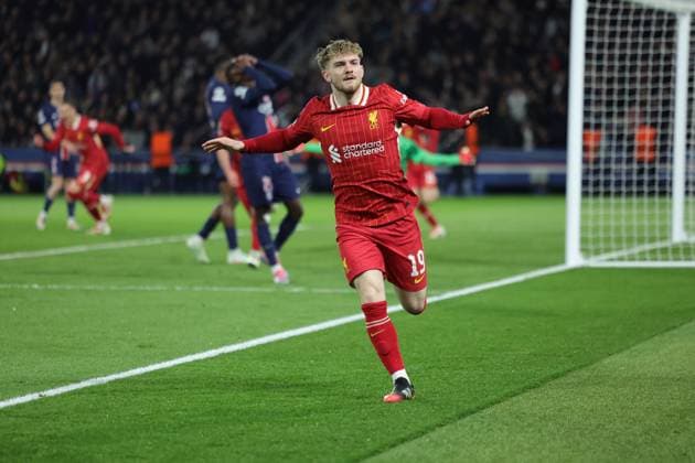 Paris Saint-Germain v Liverpool Champions League 05 03 2025. Goal 0-1 Harvey Elliott (19) of Liverpool scores a goal and celebrates during the Champions League match between Paris Saint-Germain and Liverpool at Parc des Princes, Paris, France on 5 March 2025. Paris Parc des Princes Paris France Editorial use only , Copyright: xNigelxKeenex PSI-21574-0048