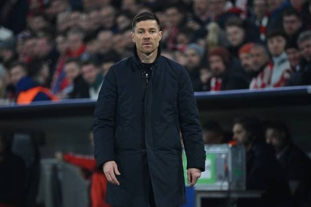 05.03.2025, xjrdrx, Fussball UEFA Champions League, FC Bayern Muenchen - Bayer 04 Leverkusen v.l. Trainer Xabi Alonso (Bayer Leverkusen) (DFL DFB REGULATIONS PROHIBIT ANY USE OF PHOTOGRAPHS as IMAGE SEQUENCES and or QUASI-VIDEO) Muenchen