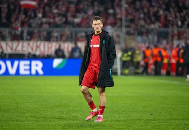 Fußball, Herren, Saison 2024 2025, Champions League (Achtelfinale, Hinspiel), FC Bayern München - Bayer Leverkusen, Florian Wirtz (Bayer Leverkusen), Enttäuschung nach Abpfiff, 05.03. 2025, Copyright: xMatthiasxKochx