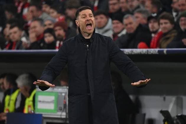 05.03.2025, xjrdrx, Fussball UEFA Champions League, FC Bayern Muenchen - Bayer 04 Leverkusen v.l. Trainer Xabi Alonso (Bayer Leverkusen) (DFL DFB REGULATIONS PROHIBIT ANY USE OF PHOTOGRAPHS as IMAGE SEQUENCES and or QUASI-VIDEO) Muenchen