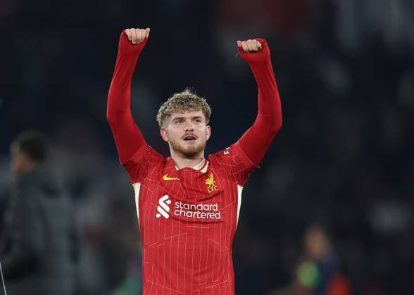 Paris, France, 5th March 2025. Harvey Elliott of Liverpool celebrates after the UEFA Champions League match Paris Saint Germain vs Liverpool at Le Parc des Princes, Paris. Picture credit should read: Paul Terry Sportimage EDITORIAL USE ONLY. No use with unauthorised audio, video, data, fixture lists, club league logos or live services. Online in-match use limited to 120 images, no video emulation. No use in betting, games or single club league player publications. SPI_039_PT_PSG_Liverpool SPI-3726-0039
