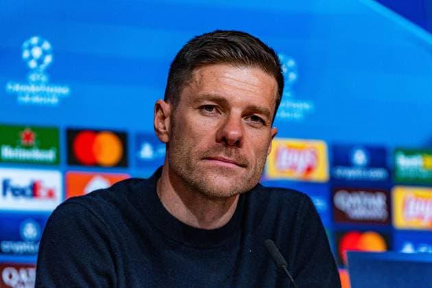 05.03.2025, FC Bayern München vs. Bayer Leverkusen, UEFA Champions League, Achtelfinale-Hinspiel Pressekonferenz mit Xabi Alonso (Bayer 04 Leverkusen, Chef-Trainer) Copyright: xBahhoxKarax