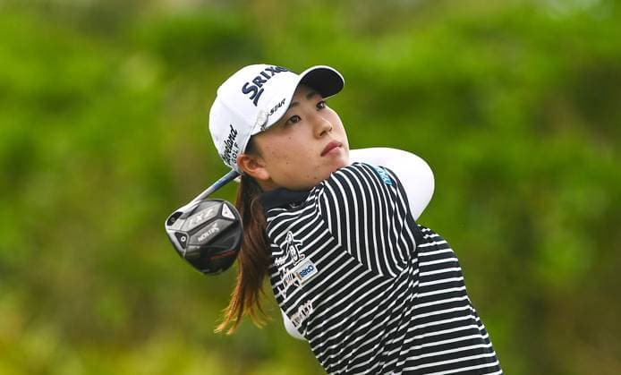 (250306) -- LINGSHUI, March 6, 2025 -- Takeda Rio of Japan plays a shot during the first round of the Blue Bay LPGA, Golf Damen golf tournament in Lingshui, south China s Hainan Province, March 6, 2025. ) (SP)CHINA-HAINAN-LINGSHUI-GOLF-BLUE BAY LPGA (CN) YangxGuanyu 