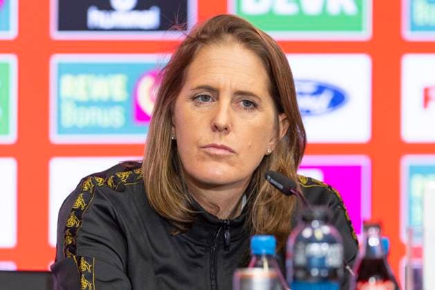 Pressekonferenz 1. FC Köln, 06.03.2025 Britta Carlson bei der Pressekonferenz des 1. FC Köln, am 06.03.2025, RheinEnergie-Stadion, Köln.