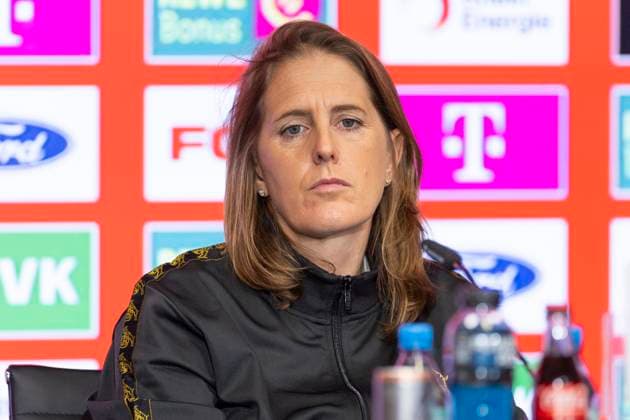 Pressekonferenz 1. FC Köln, 06.03.2025 Britta Carlson bei der Pressekonferenz des 1. FC Köln, am 06.03.2025, RheinEnergie-Stadion, Köln.