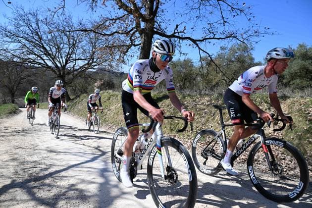06-03-2025 Allenamento Strade Bianche 2025; 2025, Uae Team Emirates - Xrg; Pogacar, Tadej; Novak, Domen; Le Tolfe; 