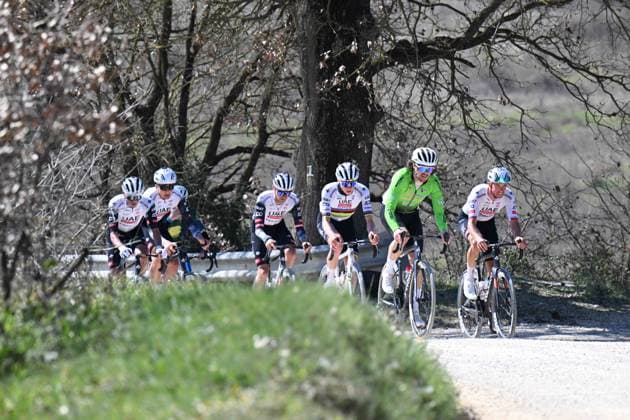 Sport Bilder des Tages 06-03-2025 Allenamento Strade Bianche 2025; 2025, Uae Team Emirates - Xrg; Pogacar, Tadej; Le Tolfe; 