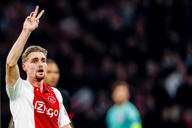 AFC Ajax Amsterdam midfielder Kenneth Taylor during the match Ajax - Eintracht at the Johan Cruijff ArenA for the UEFA Europa League - Round of 16 - 1st leg season 2024-2025 in AMSTERDAM, Netherlands on 6 march 2025, (photo by Marcel van Dorst EYE4images DeFodi Images)