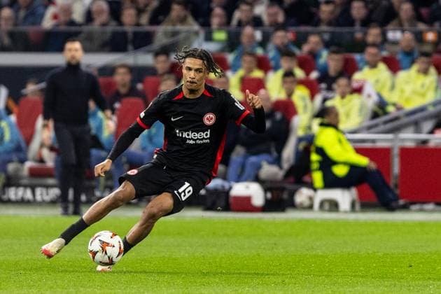 UEFA Europa League: Ajax Amsterdam - Eintracht Frankfurt; 06.03.2025 Jean-Matteo Bahoya (Eintracht Frankfurt, 19) UEFA Europa League: Ajax Amsterdam - Eintracht Frankfurt; Johan Cruijff Arena, Amsterdam; 06.03.2025 Copyright: xBEAUTIFULxSPORTS Buriakovx