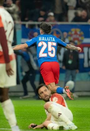 Europa League: FCSB-Olympique Lyon, Bucharest, 06.03.2025 Europa League: FCSB-Olympique Lyon, Bucharest, 06.03.2025, Alexandru Baluta celebrating the 1-1 goal. Copyright: xVLADxBEREHOLSCHIx