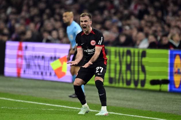 Sport Themen der Woche KW10 Sport Bilder des Tages AMSTERDAM - Mario GoÂ¶tze of Eintracht Frankfurt reacts during the UEFA Europa League match between AFC Ajax and Eintracht Frankfurt at the Johan Cruijff ArenA on March 6, 2025 in Amsterdam, Netherlands. ANP OLAF CRACK UEFA Europa League 2024 25 Round of 16 First Leg 2024 25 xVIxANPxSportx xxANPxIVx 521725620 originalFilename: 521725620.jpg