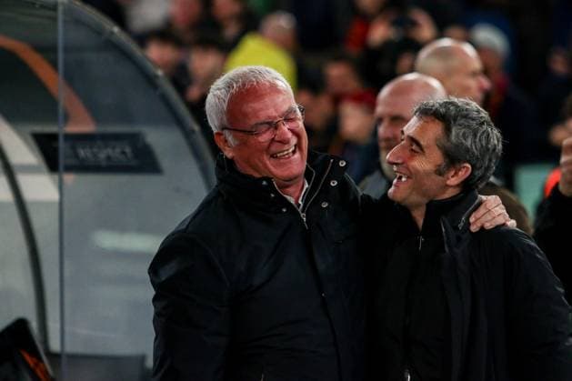 Claudio Ranieri coach of A.S. Roma and Ernesto Valverde coach of Athletic BIlbao during AS Roma vs Athletic Bilbao, Football Europa League match in Rome, Italy, March 06 2025  Copyright: xRaffaelexConti IPAxSportx xipa-agency.netx xx IPA_55007019 IPA_Agency_IPA55007019