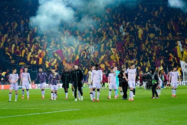 AS Roma v Athletic Club - UEFA Europa League 2024 25 Round of 16 First Leg Players of Athletic Club look dejected at the end of the UEFA Europa League 2024 25 Round of 16 First Leg match between AS Roma and Athletic Club at Stadio Olimpico on March 6, 2025 in Rome, Italy. Rome Stadio Olimpico Rome Italy Copyright: xGiuseppexMaffiax UEL_Roma-AthleticClub_060325_BRU0831