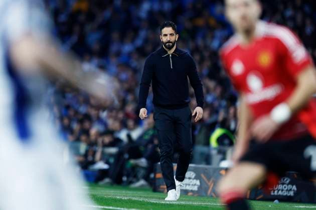 Ruben Amorim (Man.U), MARCH 6, 2025 - Football Soccer : UEFA Europa League round of 16 1st leg match between Real Sociedad 1-1 Manchester United, ManU at Reale Arena in San Sebastian, Spain. Noxthirdxpartyxsales  (283953593)