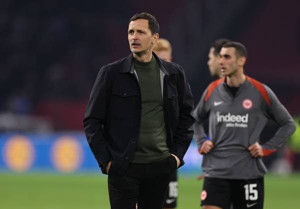 06.03.2025, Fussball UEFA Europa League, AFC Ajax Amsterdam - Eintracht Frankfurt, emonline, emspor, v.l., Trainer Dino Toppmöller (Eintracht Frankfurt) DFL DFB REGULATIONS PROHIBIT ANY USE OF PHOTOGRAPHS AS IMAGE SEQUENCES AND OR QUASI-VIDEO. xdcx Copyright: HMBxMedia Claus