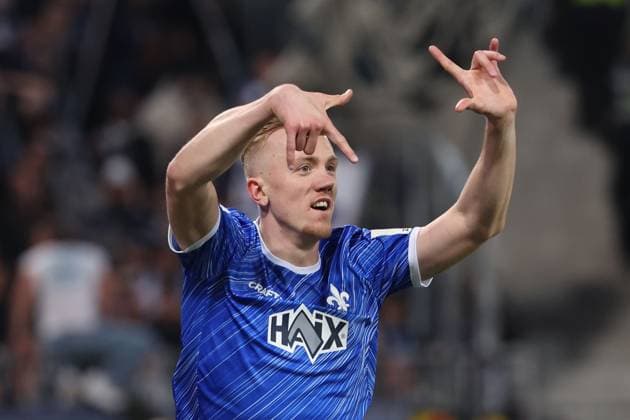 2025.03.07 xJFx 2.Bundesliga SV Darmstadt 98 - Karlsruher SC v.l., Isac Alexi Sivert Lidberg (SV Darmstadt 98) Torjubel, Goal celebration, celebrate the goal (DFL DFB REGULATIONS PROHIBIT ANY USE OF PHOTOGRAPHS as IMAGE SEQUENCES and or QUASI-VIDEO)