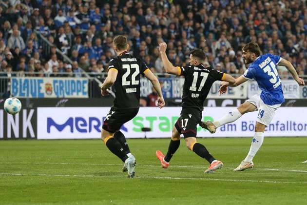 07.03.2025, xrekx, Fussball 2.Bundesliga, SV Darmstadt 98 - Karlsruher SC v.l. Killian Corredor (SV Darmstadt 98) (DFL DFB REGULATIONS PROHIBIT ANY USE OF PHOTOGRAPHS as IMAGE SEQUENCES and or QUASI-VIDEO) Darmstadt
