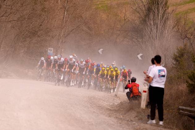 during the 19th edition of the Strade Bianche (White Roads) a 213 km one day race from Siena to Siena, Tuscany (Italy) - Saturday March 8, 2025.  Copyright: xFabioxFerrari LaPressex