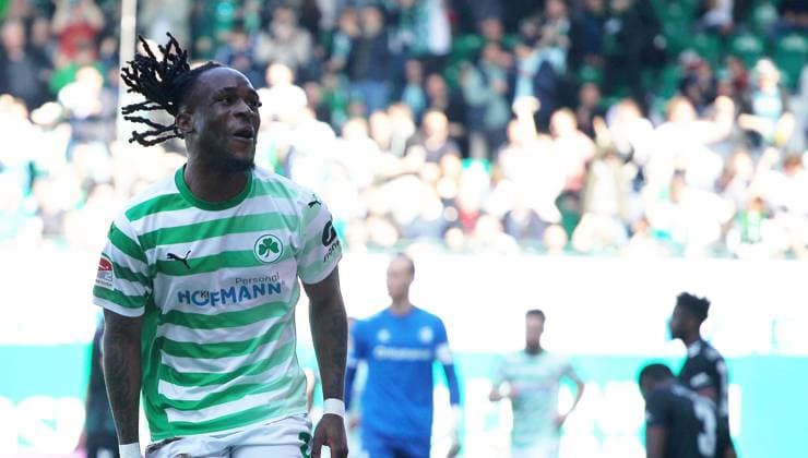 Futkeu Torjubel 1-0 , Greuther Fürth-1.FC Magdeburg , 2.Bundesliga, Spieltag 25, Fußball , in den Sportpark Ronhof Thomas Sommer Stadion , Fiürth , Bayern , Deutschland . März 08, 2025 . Photo by: Davide Elias Ipa Photo Pressefoto DENL Copyright: xDavidexEliasx