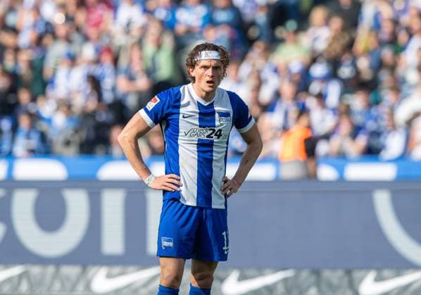 Fussball, Herren, Saison 2024 2025, 2. Bundesliga (25. Spieltag), Hertha BSC - FC Schalke 04, Fabian Reese (Hertha BSC), 08.03. 2025,