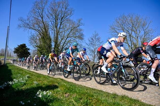 GP Criquielion 2025 LESSINES, BELGIUM - MARCH 08 : Illustration picture of the peloton pictured during the 2025 GP Criquielion cycling race with start in Ath and finish in Lessines after 200 km on March 8, 2025 in Lessines, Belgium, 08 03 2025 Lessines Belgium  Copyright: xJanxDexMeuleneirx