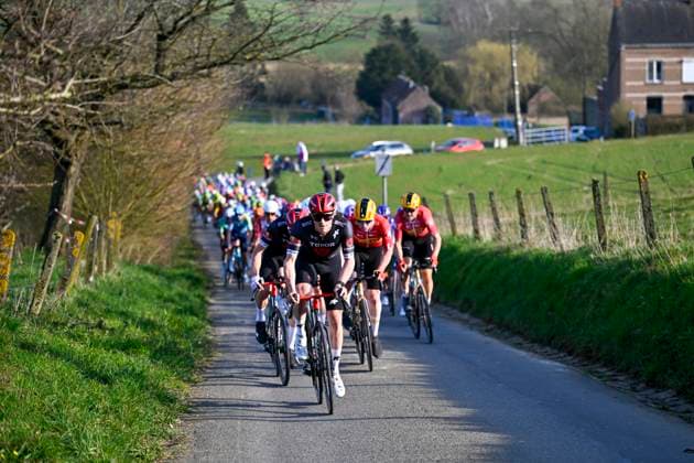 GP Criquielion 2025 LESSINES, BELGIUM - MARCH 08 : Rider of Tudor Pro Cycling Team leading the peloton pictured during the 2025 GP Criquielion cycling race with start in Ath and finish in Lessines after 200 km on March 8, 2025 in Lessines, Belgium, 08 03 2025 Lessines Belgium  Copyright: xJanxDexMeuleneirx