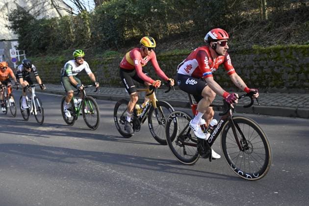 GP Criquielion 2025 LESSINES, BELGIUM - MARCH 08 : Viviani Elia (ITA) of Lotto Cycling Team in action pictured during the 2025 GP Criquielion cycling race with start in Ath and finish in Lessines after 200 km on March 8, 2025 in Lessines, Belgium, 08 03 2025 Lessines Belgium  Copyright: xJanxDexMeuleneirx