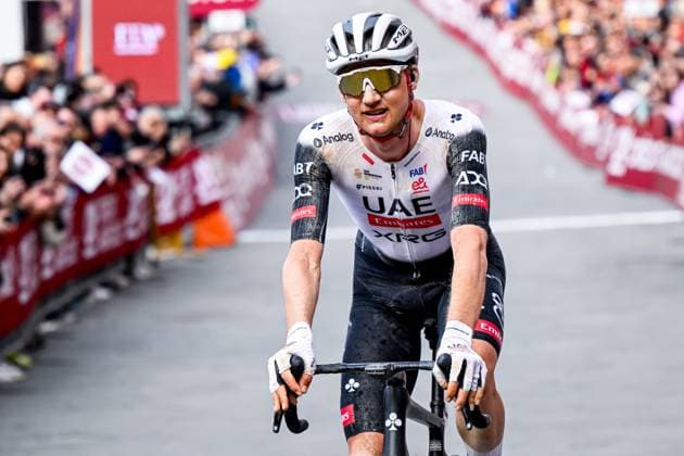 Belgian Tim Wellens of UAE Team Emirates pictured in action during the men elite Strade Bianche one day cycling race, 213km from and to Siena, Italy on Saturday 08 March 2025. DIRKxWAEM  x114505347x