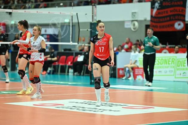 Lorena Lorber Fijok (Dresdner SC, 17) Dresdner SC vs. Ladies in Black Aachen, 1. Volleyball Bundesliga Frauen, Spielzeit 2024 2025, 08.03.2025 Dresdner SC vs. Ladies in Black Aachen, 1. Volleyball Bundesliga Frauen, Spielzeit 2024 2025, 08.03.2025 Dresden Copyright: xEibner-Pressefoto xHoepnerx EP_PHR