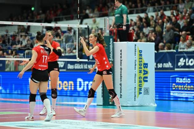 Sarah Straube (Dresdner SC, 18) Dresdner SC vs. Ladies in Black Aachen, 1. Volleyball Bundesliga Frauen, Spielzeit 2024 2025, 08.03.2025 Dresdner SC vs. Ladies in Black Aachen, 1. Volleyball Bundesliga Frauen, Spielzeit 2024 2025, 08.03.2025 Dresden Copyright: xEibner-Pressefoto xHoepnerx EP_PHR