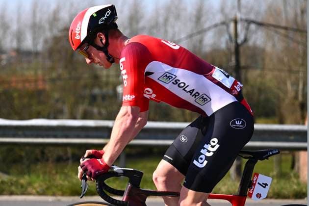 Grand Prix Jean-Pierre Monsere 2025 cycling race ROESELARE, BELGIUM - MARCH 09 : Menten Milan (BEL) of Lotto during the Men Elite UCI 1.1 Europe Tour 13th Lotto Begium Cup Grand Prix Jean-Pierre Monsere cycling race of 201,6 kms with start in Ichtegem and finish in Roeselare on March 09, 2025 in Roeselare, Belgium, 09 03 2025 ( Motordriver Guy De Vuyst & Roeselare Belgium  Copyright: xTomasxSiskx