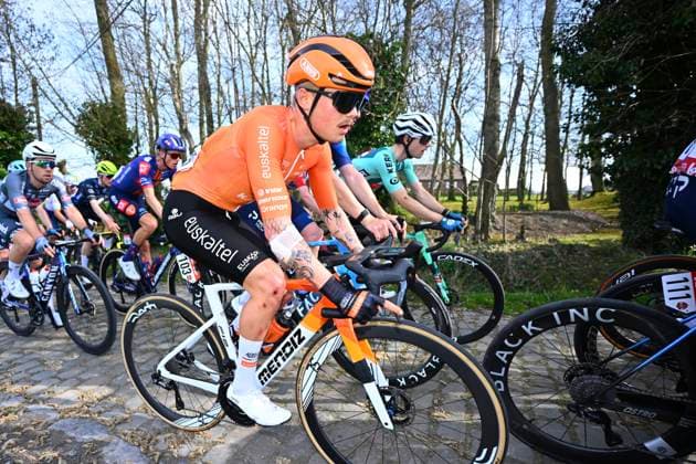 Grand Prix Jean-Pierre Monsere 2025 cycling race ROESELARE, BELGIUM - MARCH 09 : Hennequin Paul (FRA) of Euskaltel - Euskadi during the Men Elite UCI 1.1 Europe Tour 13th Lotto Begium Cup Grand Prix Jean-Pierre Monsere cycling race of 201,6 kms with start in Ichtegem and finish in Roeselare on March 09, 2025 in Roeselare, Belgium, 09 03 2025 ( Motordriver Guy De Vuyst & Roeselare Belgium  Copyright: xTomasxSiskx