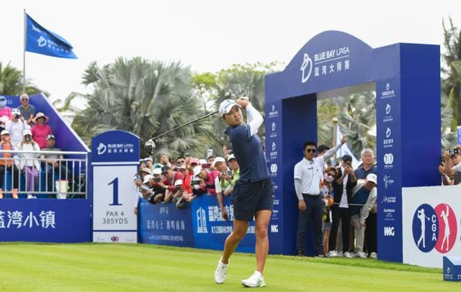 (250309) -- LINGSHUI, March 9, 2025 -- Lee Minjee of Australia plays a shot during the fourth round of the Blue Bay LPGA, Golf Damen golf tournament in Lingshui, south China s Hainan Province, March 9, 2025. ) (SP)CHINA-HAINAN-LINGSHUI-GOLF-BLUE BAY LPGA (CN) YangxGuanyu 