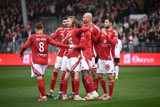 Stade Brestois 29 v Angers SCO - Ligue 1 McDonald s 2024 2025 05 Brendan CHARDONNET (sb29) - 17 Abdallah SIMA (sb29) - 25 Julien LE CARDINAL (sb29) - 19 Ludovic AJORQUE (sb29) during the Ligue 1 McDonald s match between Brest and Angers at Stade Francis-Le Ble on March 9, 2025 in Brest, France. Brest France  Copyright: xFEPx 776293011