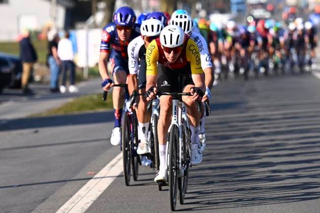 Grand Prix Jean-Pierre Monsere 2025 cycling race ROESELARE, BELGIUM - MARCH 09 : Fine Eddy (FRA) of Cofidis during the Men Elite UCI 1.1 Europe Tour 13th Lotto Begium Cup Grand Prix Jean-Pierre Monsere cycling race of 201,6 kms with start in Ichtegem and finish in Roeselare on March 09, 2025 in Roeselare, Belgium, 09 03 2025 ( Motordriver Guy De Vuyst & Roeselare Belgium  Copyright: xTomasxSiskx