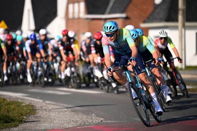 Grand Prix Jean-Pierre Monsere 2025 cycling race ROESELARE, BELGIUM - MARCH 09 : rider of XDS Astana Team during the Men Elite UCI 1.1 Europe Tour 13th Lotto Begium Cup Grand Prix Jean-Pierre Monsere cycling race of 201,6 kms with start in Ichtegem and finish in Roeselare on March 09, 2025 in Roeselare, Belgium, 09 03 2025 ( Motordriver Guy De Vuyst & Roeselare Belgium  Copyright: xTomasxSiskx