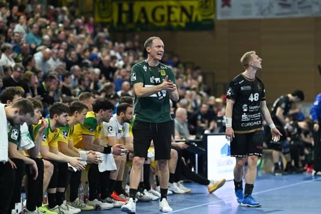 Pavel Prokopec (Cheftrainer VfL Eintracht Hagen) HC Elbflorenz 2006 vs. VfL Eintracht Hagen, 2. Handball Bundesliga Herren, Spielzeit 2024 2025, 09.03.2025 HC Elbflorenz 2006 vs. VfL Eintracht Hagen, 2. Handball Bundesliga Herren, Spielzeit 2024 2025, 09.03.2025 Dresden